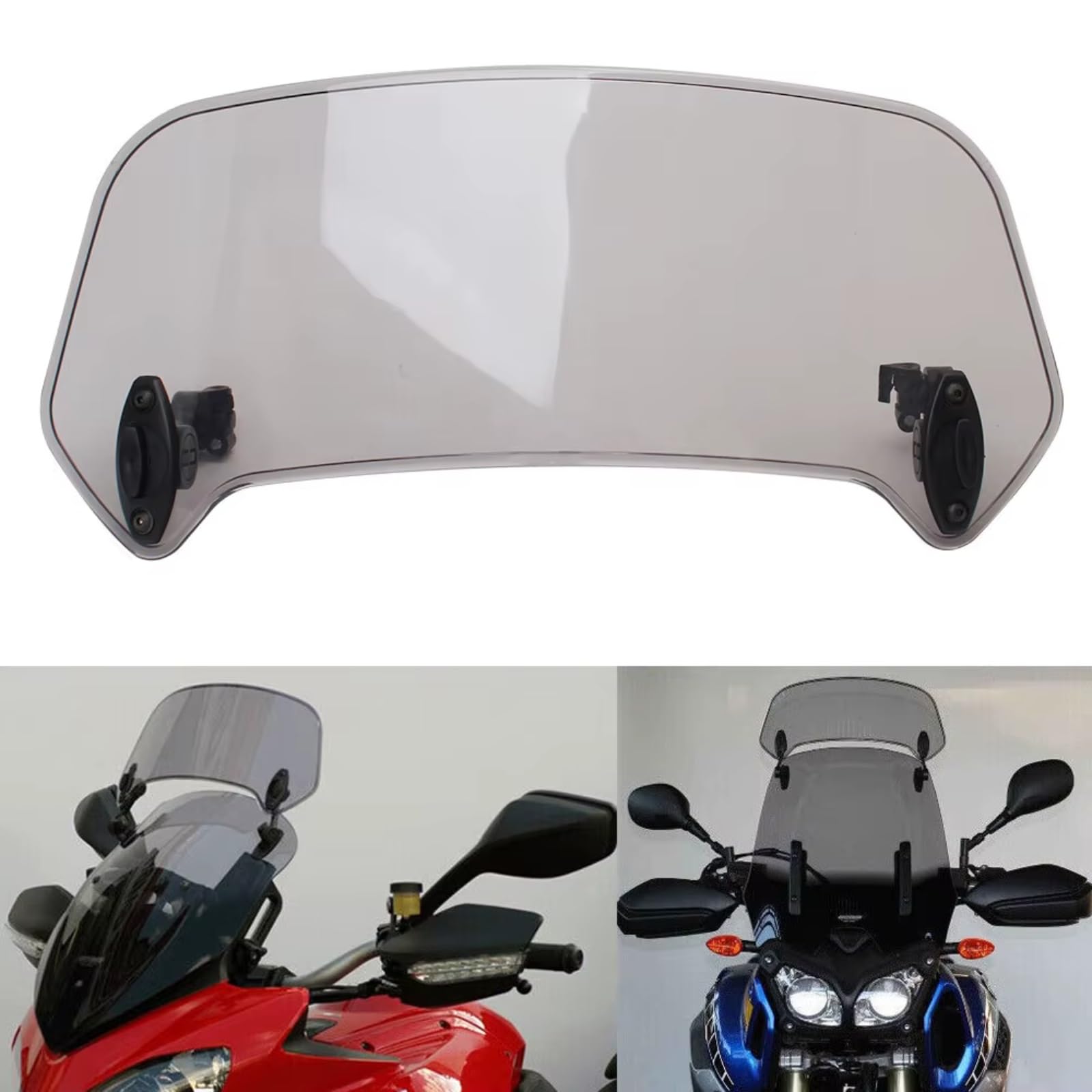 Deflector Moto Compatible Con 1 Uds Extensión Parabrisas Motocicleta Ahumada Alerón Ajustable Accesorios Deflectores Abrazadera