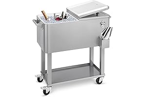 EDOSTORY 80 Quart Rolling Patio Cooler