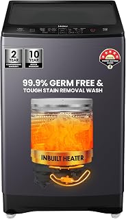 Haier 7.5 Kg 5 star Fully Automatic Top Loading Washing Machine HWM75-H826S6, Starry Silver, Butterfly Shape Heater, Ocean... Price In India