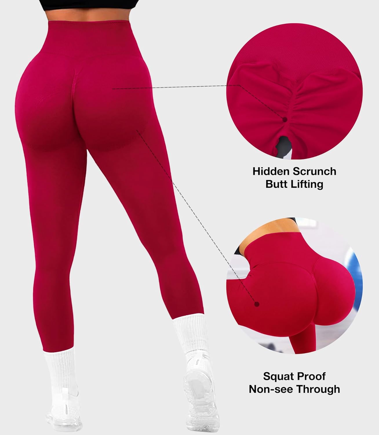 JGS1996 Hidden Scrunch Butt Lifting Leggings for Women Tummy Control High Waisted Workout Gym Seamless Impact Yoga Pants - Image 3