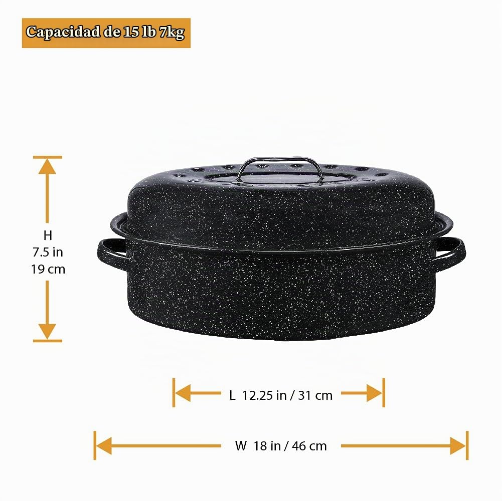 Graniteware 0509 - Asadora para horno de acero al carbono (46 x 31 cm)