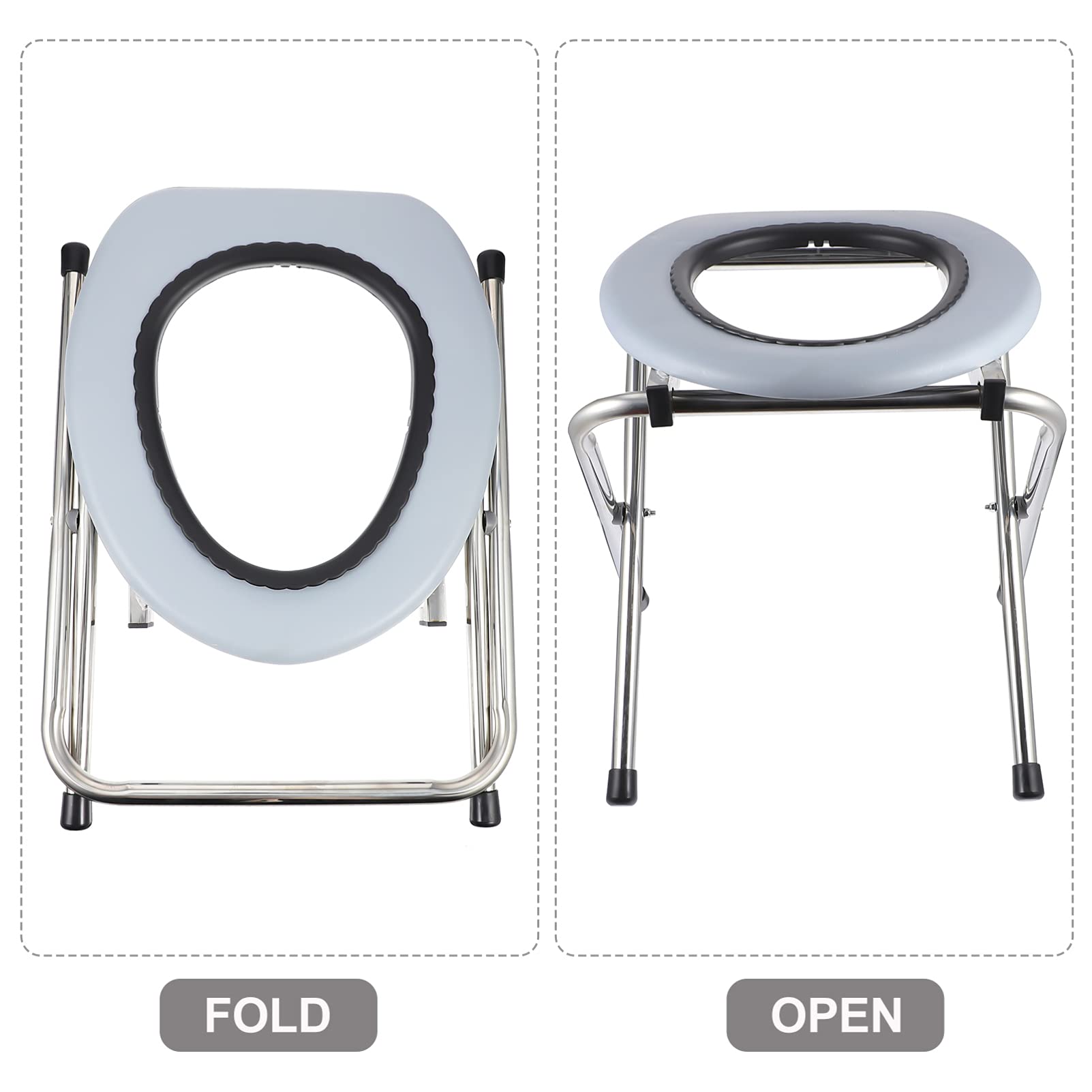 WINOMO Silla de Inodoro portátil de Camping Plegable de la mesita de Noche de Viaje, Camping, Escalada, Pesca compañero Silla al Aire Porta Orinal para Adultos
