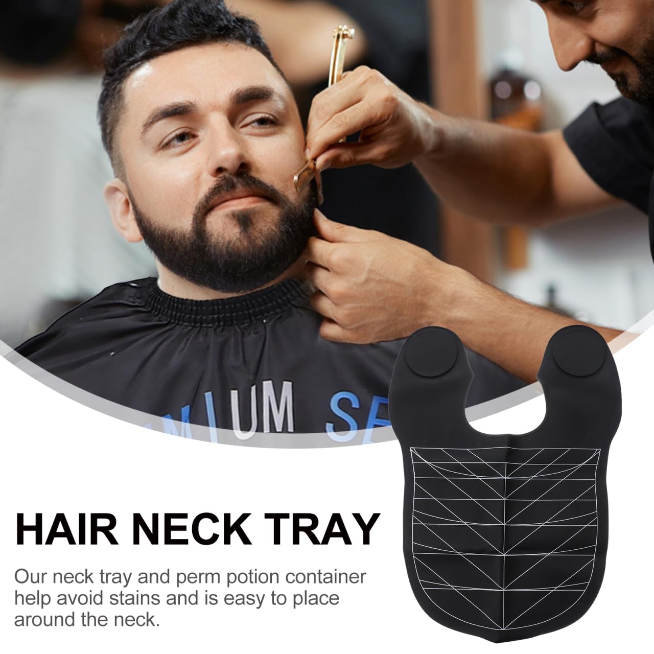 SHERCHPRY Friseur Halskrause Mit Nackenablage Für Haarstyling Und Dauerwelle Wiederverwendbarer Silikon Haarschneidekragen Für Salon Und Familiengebrauch 21.65X16.54X0.79In