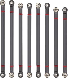 DiGiYes 8Pcs Aluminum Alloy 313mm Wheelbase Link Rod Fit for Axial SCX10 / 1/10 RC Car, Upgrade Modify Upper Lower Linkage