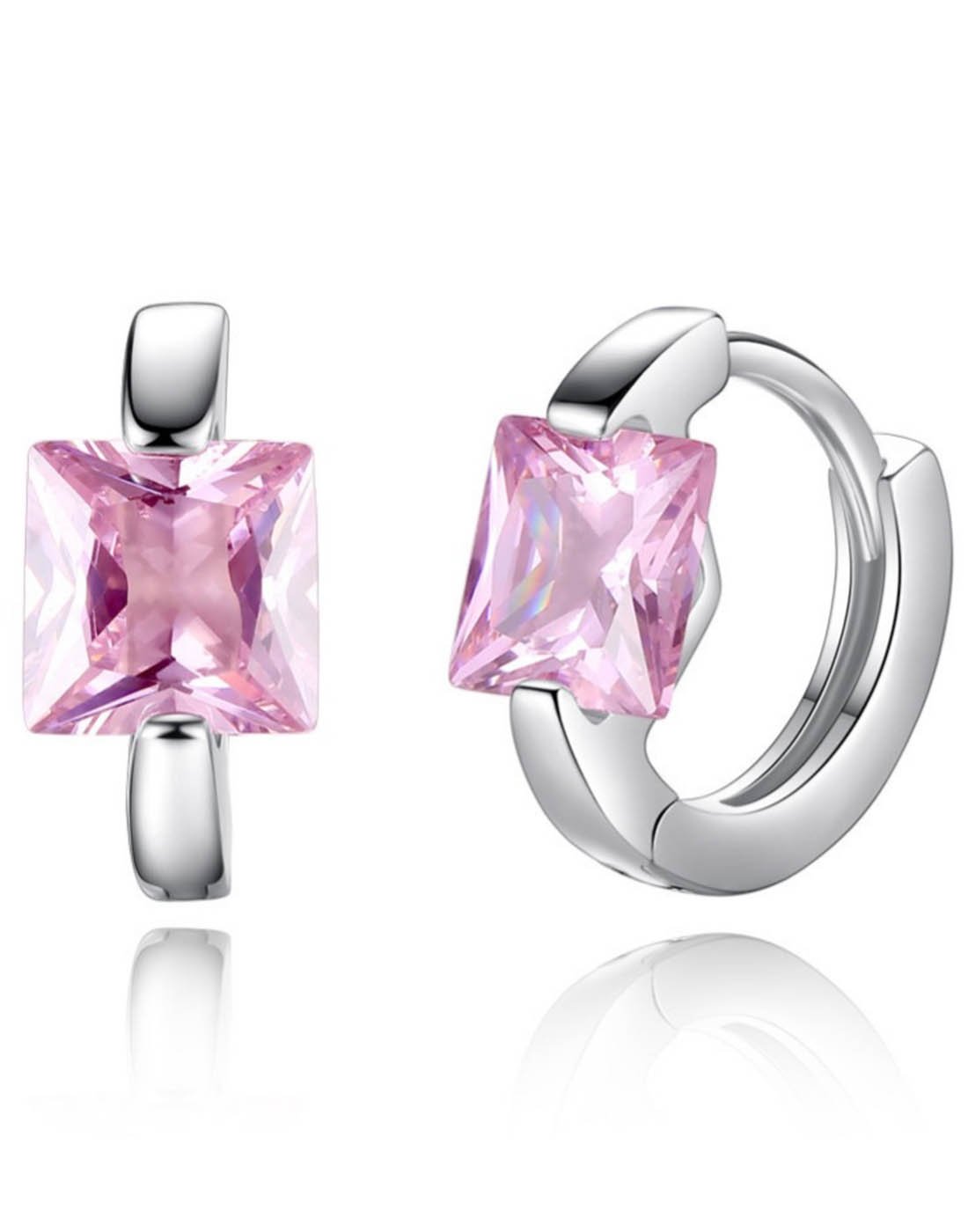 Karatcart Premium Pink Platinum Plated Swiss Cubic Zirconia Earrings for Women (B01DKANYWM) Amazon Price History, Amazon Price Tracker