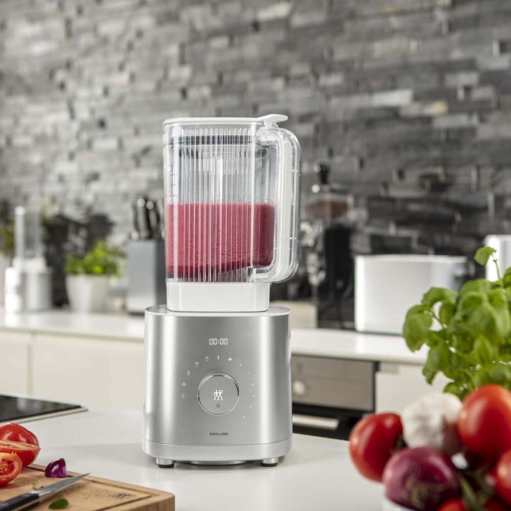 ZWILLING ENFINIGY Frullatore a colonna da 1,8 litri, con lama ad alette in acciaio inox e motore ad alte prestazioni da 1600 watt, argento