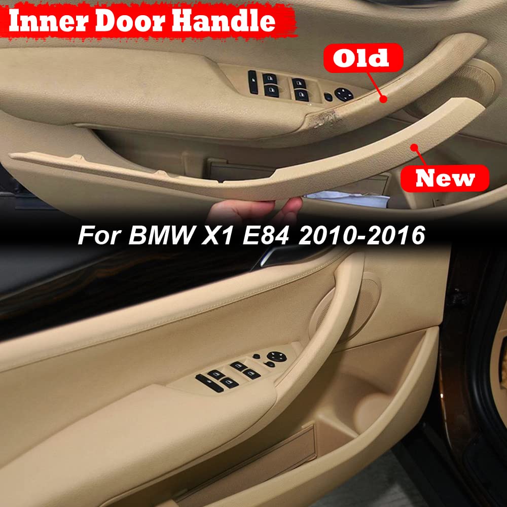 2 x Maniglie per interni auto ABS per pannello interno sinistro e destro compatibile con bracciolo per B-MW X1 E84 2010-2016 - Beige