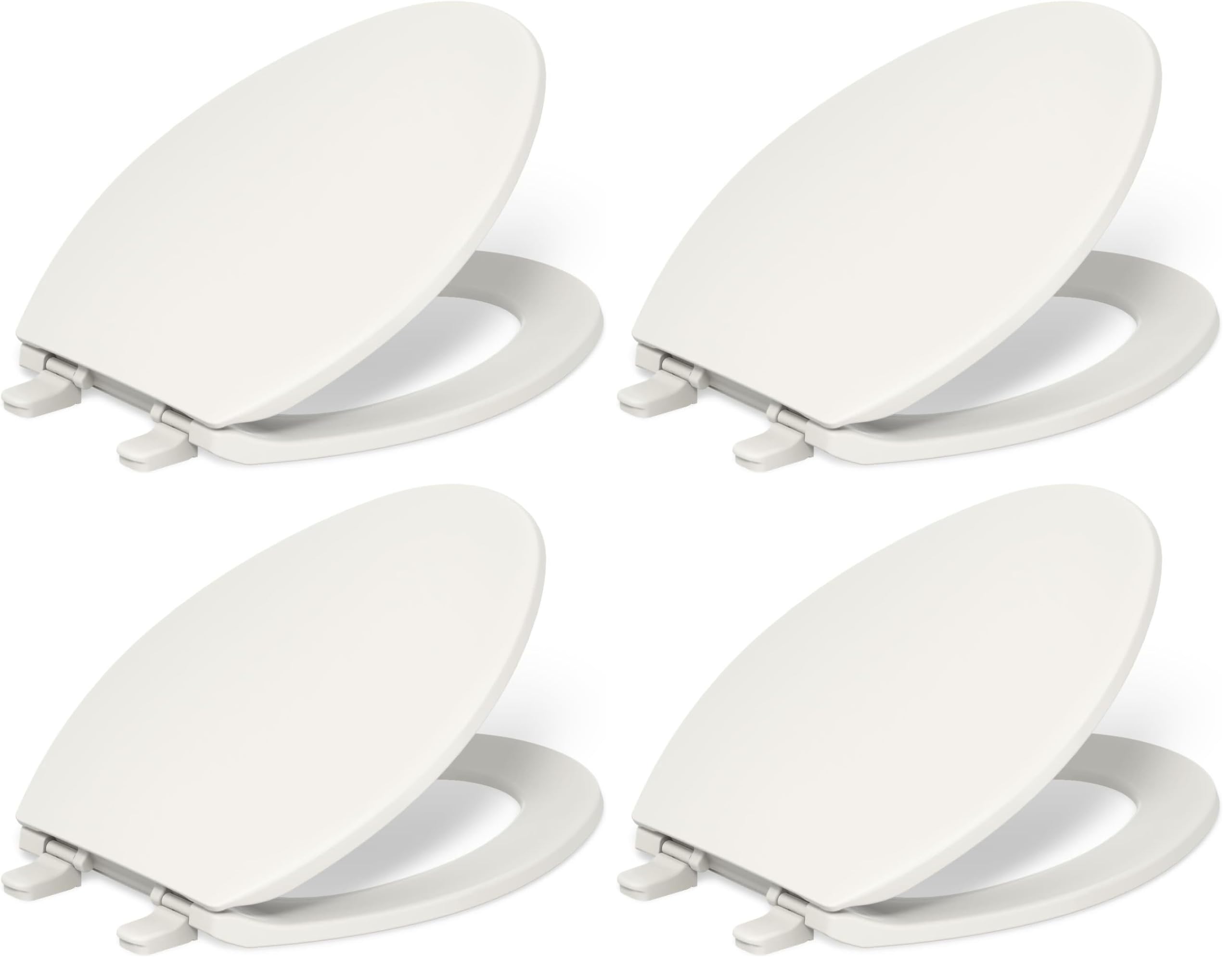 KOHLER K-4774-96 Brevia Elongated Toilet Seat with Quick-Release Hinges And Quick-Attach Hardware For Easy Clean, Biscuit (Pack of 4)