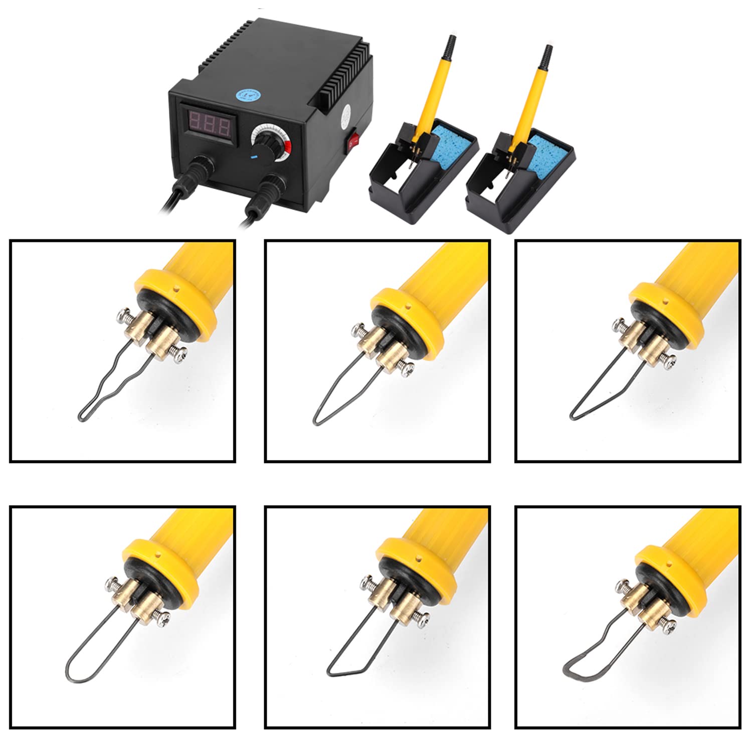 Geevorks Máquina de pirograbado con 2 * Bolígrafos de Pirograbado,100W Kit de Pirograbador de Madera con Cabezales de Bolígrafo Calefactor de 30 piezas
