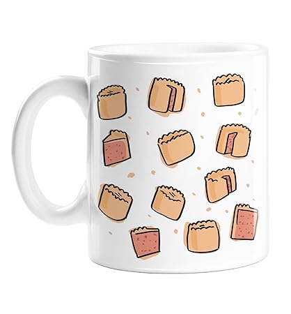 LEMON LOCO Pork Pie Print Mug | Hand Illustrated Pork Pies Coffee Mug, Traditional British Food, Pastry, Picnic Food Print Ceramic Mug