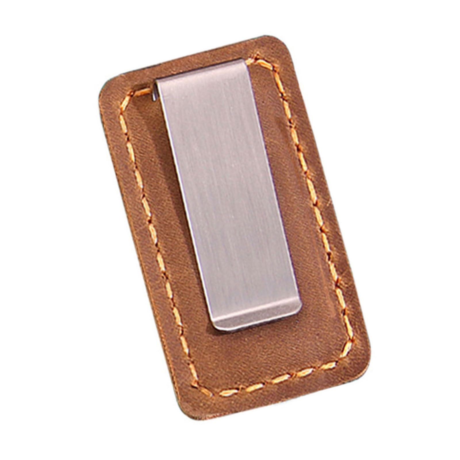 Hsioluted Women's Brown Pen Holder With Clip Leather Pen Holder Journal Pencil Single Slot For Journal Notebook Clipboard Leather Organizers