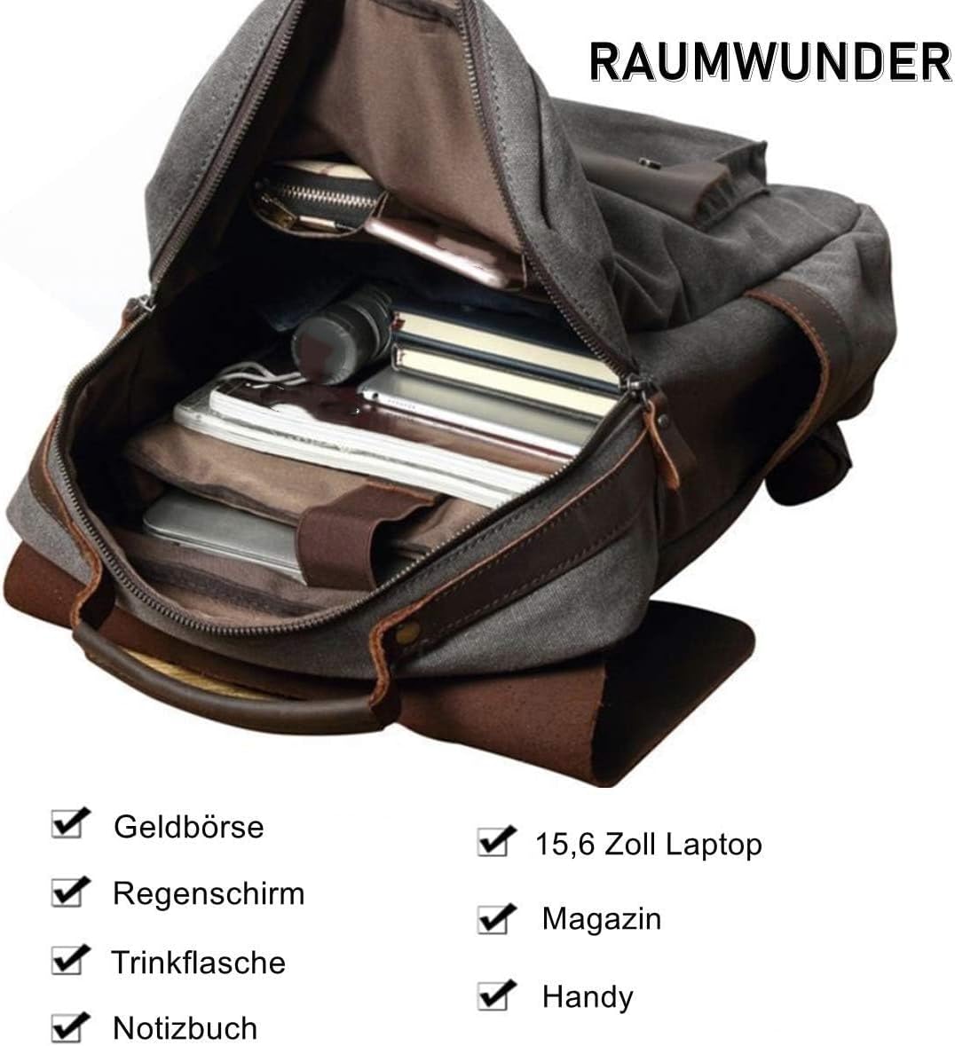 Eysee Backpack Men Outdoor Daypack Canvas Travel Bag Laptop Backpack, Green 32 cm (L) * 42 cm (H) * 12 cm (W), Green