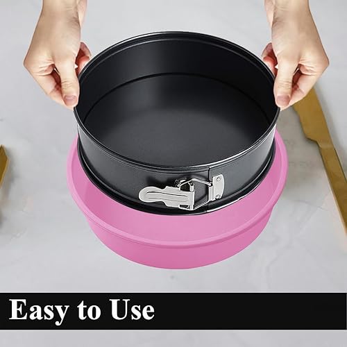 Miniatura 6 de DIJIAHUA Protector de baño de agua para tarta de queso para molde de silicona desmontable redondo de 9,9.5 pulgadas para molde de hornear pastel de