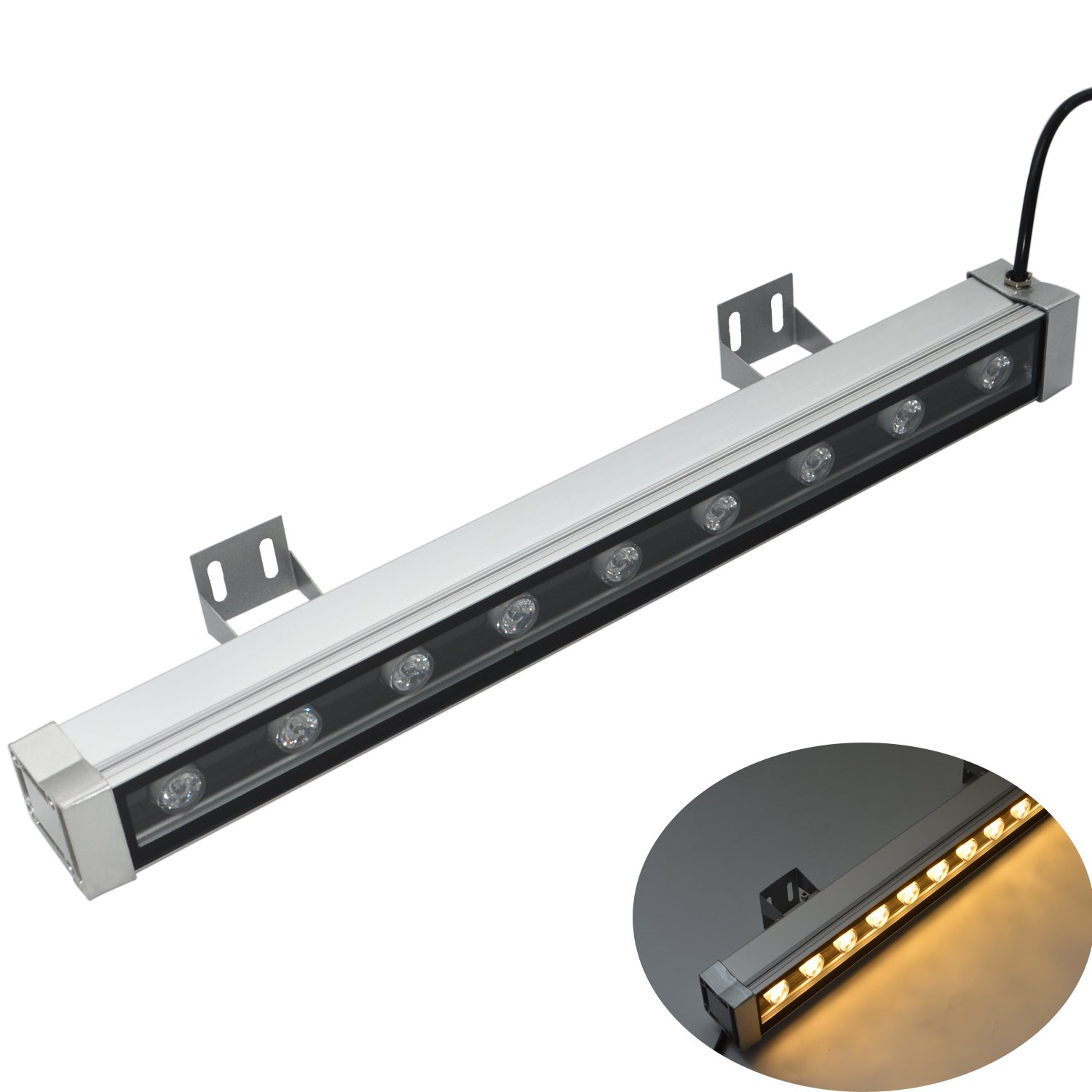9W LED Wall Washer Light Single Spot Flood Lighting Warm White 3000K 3200K Silver Aluminum Outdoor IP65 for Advertising Building Bridge Decorative