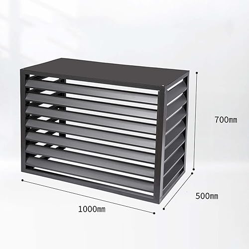 Vista 20 de Cubierta de aire acondicionado para ventana al aire libre, de aluminio, resistente a la intemperie, cubierta de protección central de aire Negro