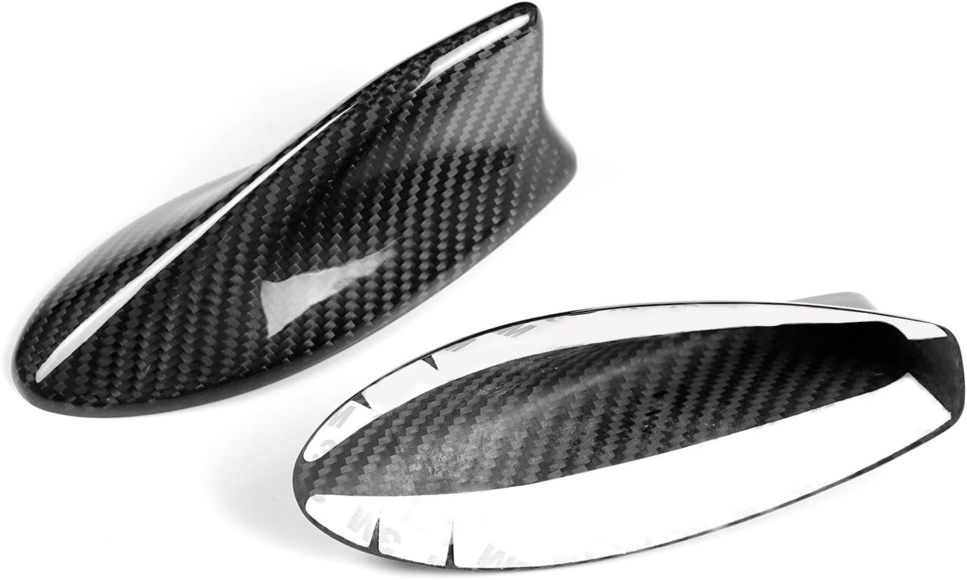 Real Carbon Fiber Car Shark Fin Antenna Cover Top Roof Aerials Trim Compatible with Toyota Camry 2024-2025 (Black)