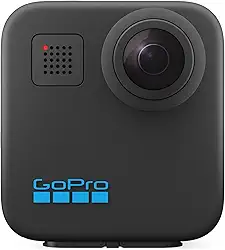 GoPro Max 360 - Câmera de Ação à Prova d'água, Vídeo 360 5.6K, Reenquadramento 4K, Foto 360, GPS, Live 1080p, Max HyperSmooth, TimeWarp, Trava de horizonte, Capturas com bastão invisível