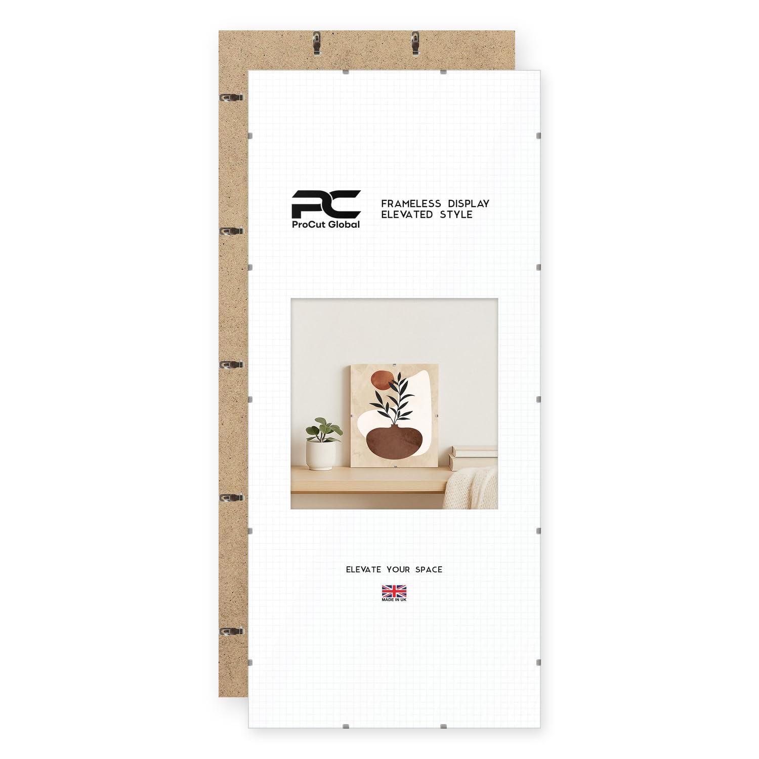 Procut Global 36x16" Frameless Clip Picture Frames For Photos — image 1