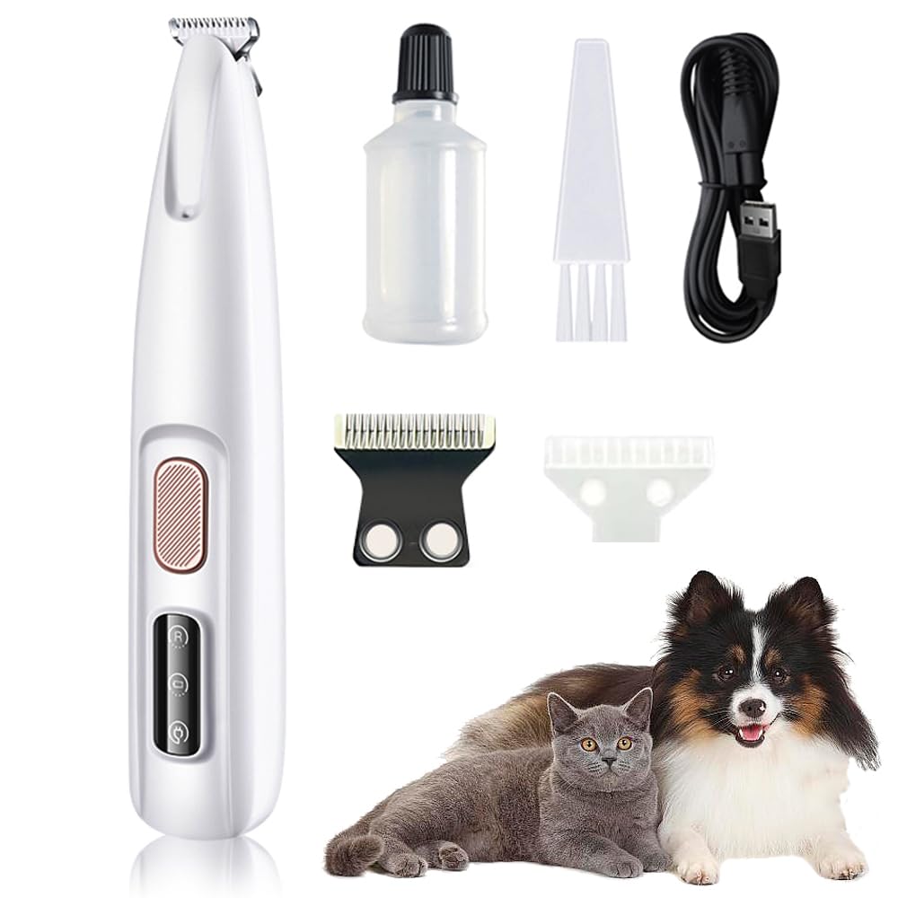 Dog Paw Trimmer with LED Light, 2024 New Pet Micro Precision Paw Trimmer, Rechargeable Electric Dog Trimmer, Pet Hair Clippers for Small Dogs Cats Paws, Eyes, Ears, Face, Rump
