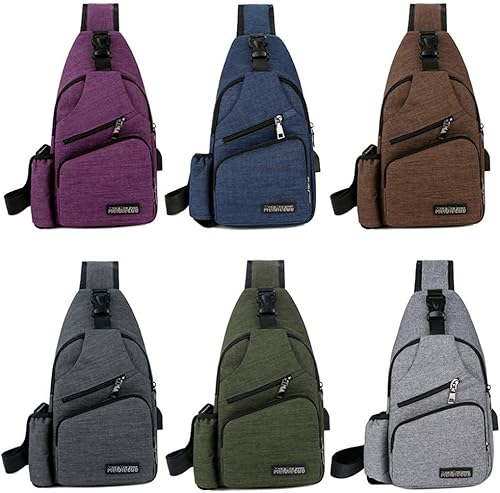 Miniatura 8 de Peicees Sling Bag for Men Women Shoulder Bag Daypack with Bottle Holder