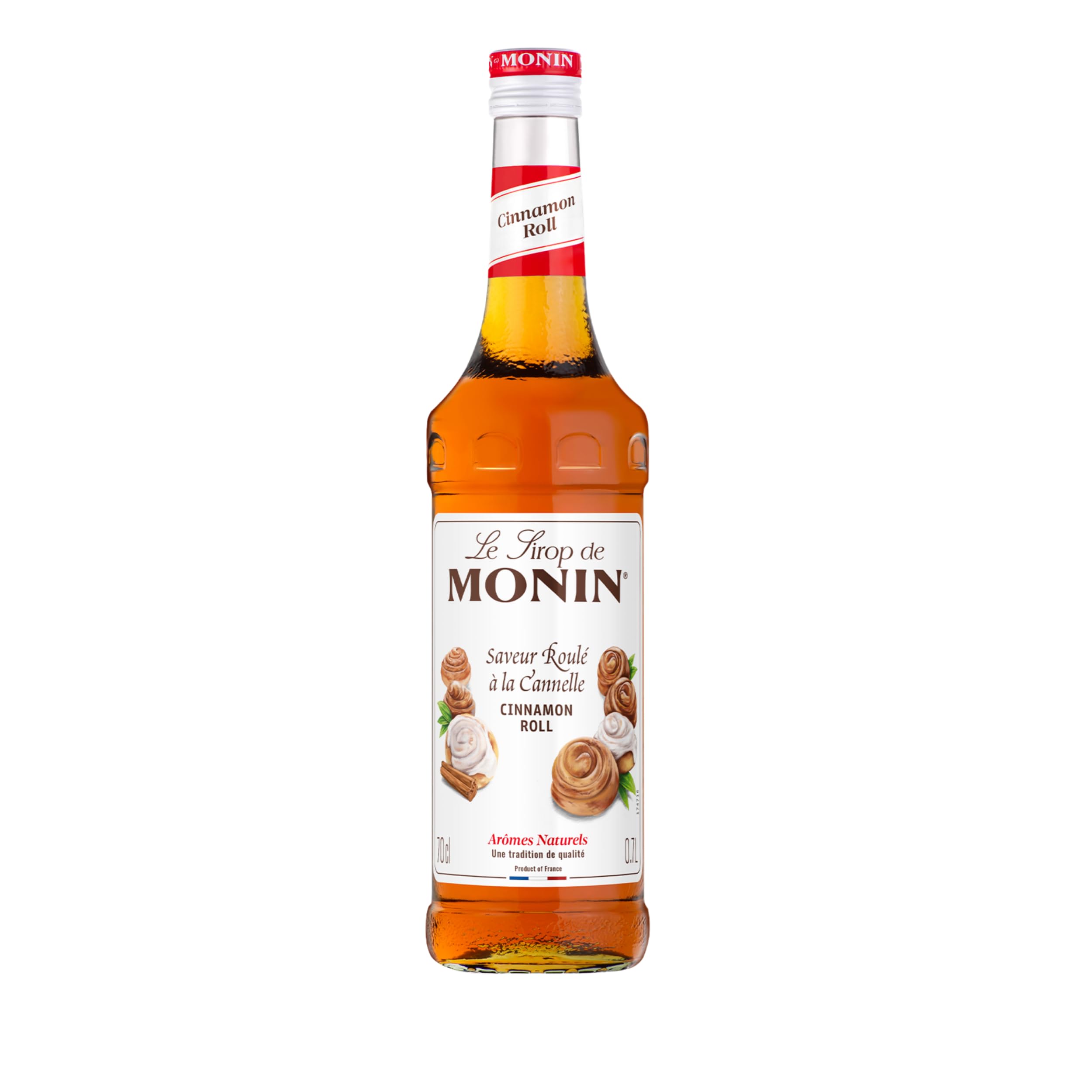MONIN - Jarabe Sabor Marshmallow Tostado & Jarabe de sabor enrollado con canela - Para café, chocolate caliente, Capuccino o Latte - Aromas naturales - Botella de cristal - 2 x 70 cl