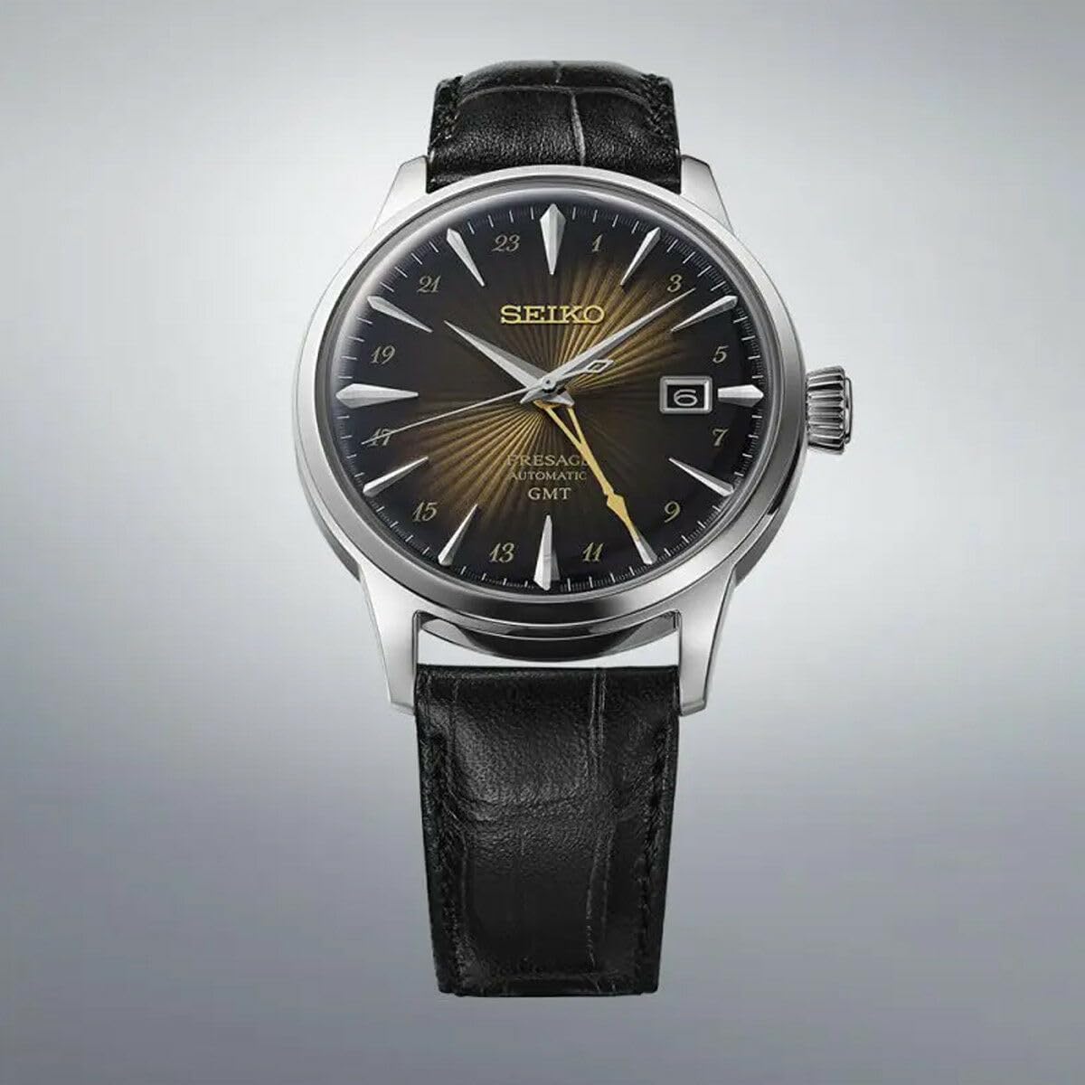 Amazon.co.jp: Seiko PRESAGE 自動カクテル GMT 4R34 ブラウン