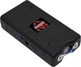 FIGHTSENSE Super Heavy Duty 35 Billion Mini Stun Gun for Self Defense with Bright Led Flashlight, Rechargeable Battery, Nylon Holsters with Belt Loop for Easy Cary
