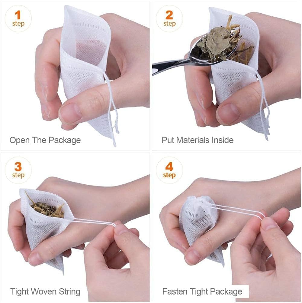 LONLIDANSI Tea Bag Empty Tea Filter Bag Drawstring Tea Bag Spice Bag