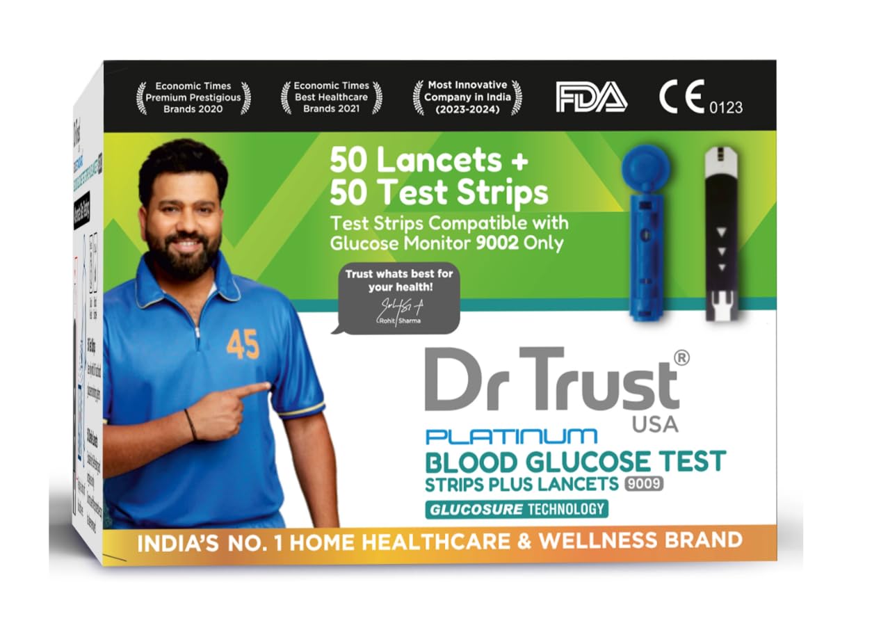 Compatible with Dr Trust PLATINUM Blood Glucose 50 Test Strips with 50 Lancets-image-11