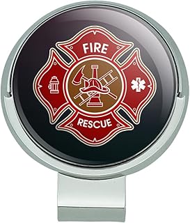 GRAPHICS & MORE Firefighter Fire Rescue Maltese Cross Golf Hat Clip with Magnetic Ball Marker