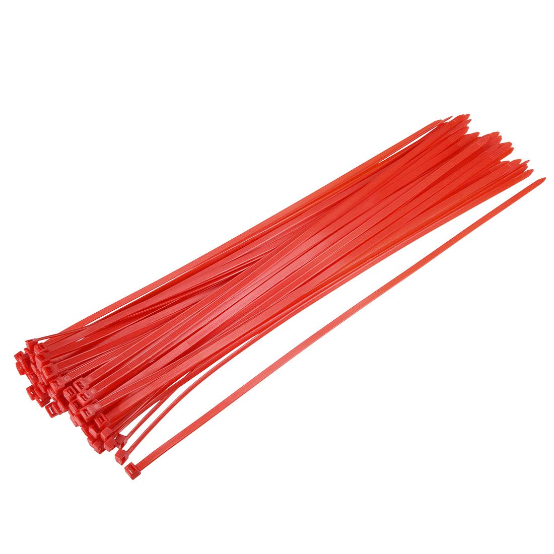 Sourcing Map Nylon-Kabelbinder Selbstsichernd – 10,2 Cm, Rot, 100 Stück