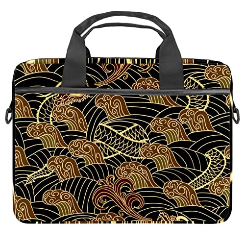 Sacoche ordinateur 13-14 pouces motif dragon oriental et ferme