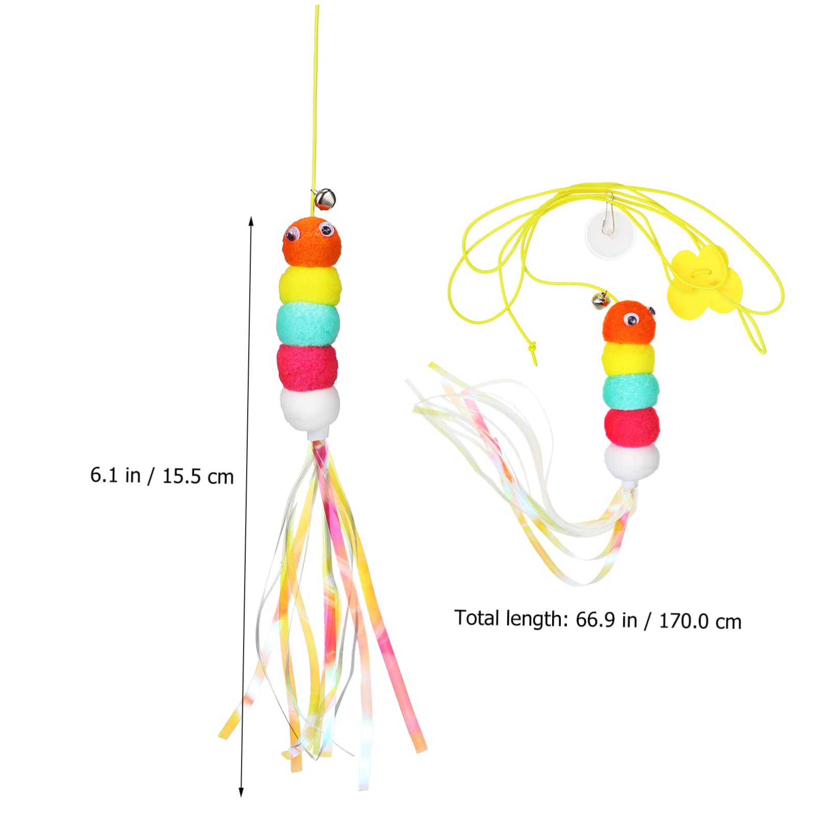 FRCOLOR 24pièces Jouets Suspendus pour Chats Interactif avec Clochettes Teasers Forme De Chenille Souris Et Étoile De Mer Jouets De Porte pour Chats Amusants