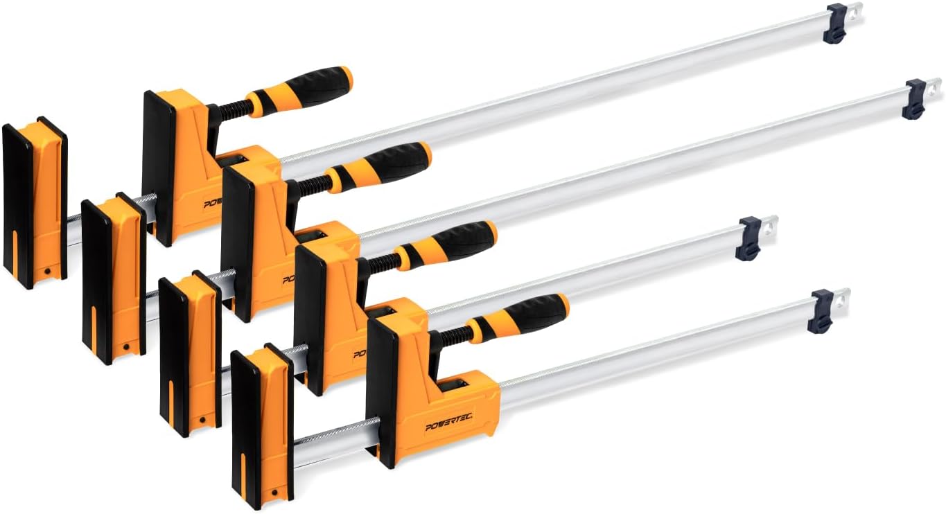 POWERTEC Swivel Jaws for Parallel Clamps, 4 Pack - Add-On Pivot Jaws for Irregular Shapes, Cabinet Door & Frame Gluing, Compatible with Most Standard Parallel Clamps (72156-P2)