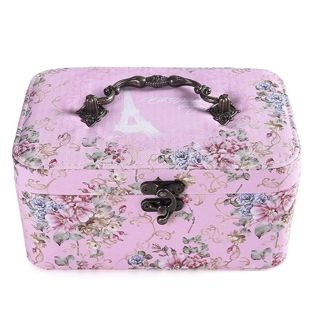 CVdrtyED Box For Women 2 Layer Leather Elegant Retro Travel Jewelry Organizer Storage Case Holder Women Jewellery(C)