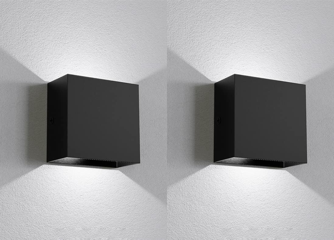 ZYI Indoor LED Wall Lamp with Touch Switch, Cordless Lamp Rechargeable USB Wall Sconce Lights Battery Powered Bedside Lamps for Bedroom Children's Room Corridor Stairwell (Black 2pack, 6000K)