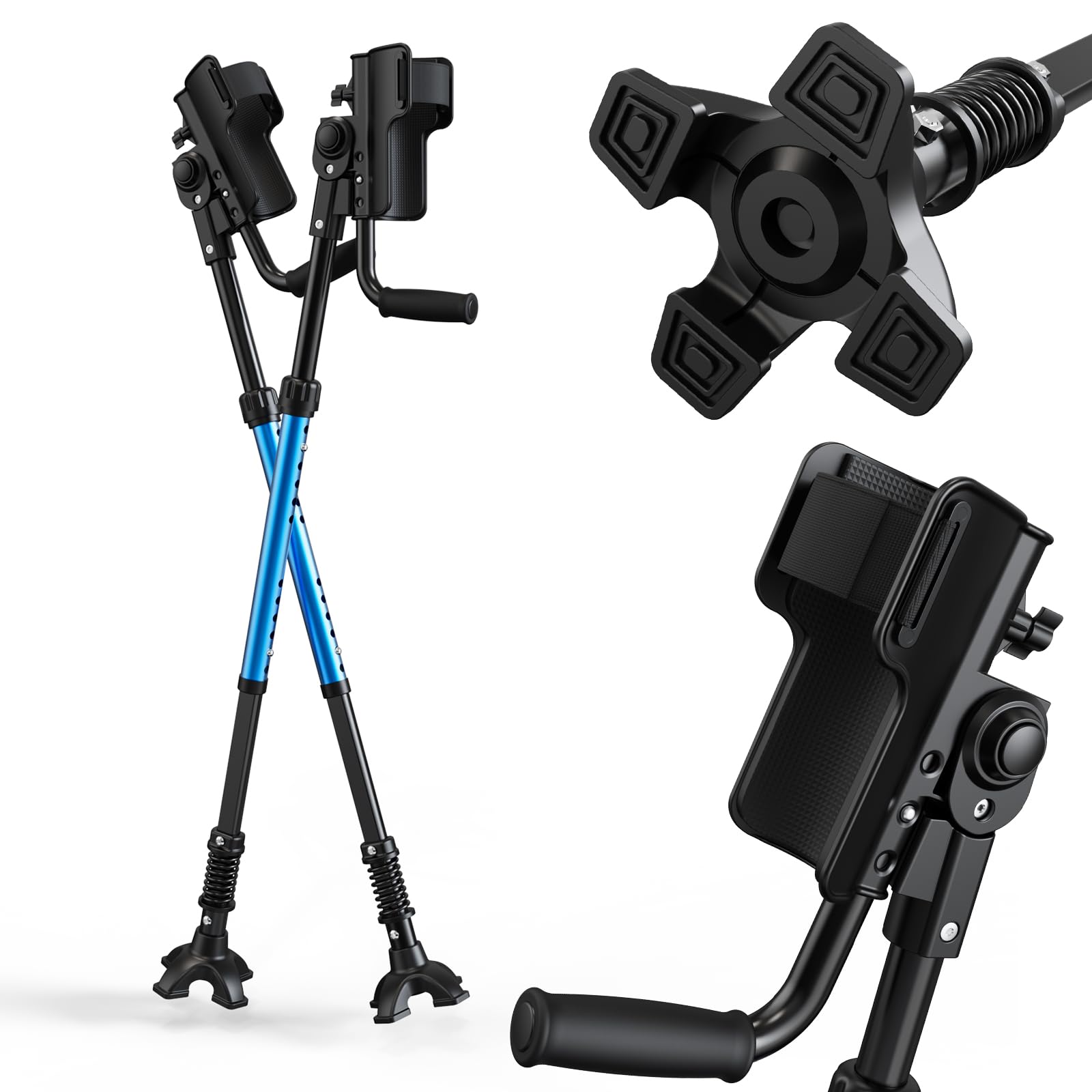 3‑Angle Adjustable Forearm Crutches for Adult Walking, Blue