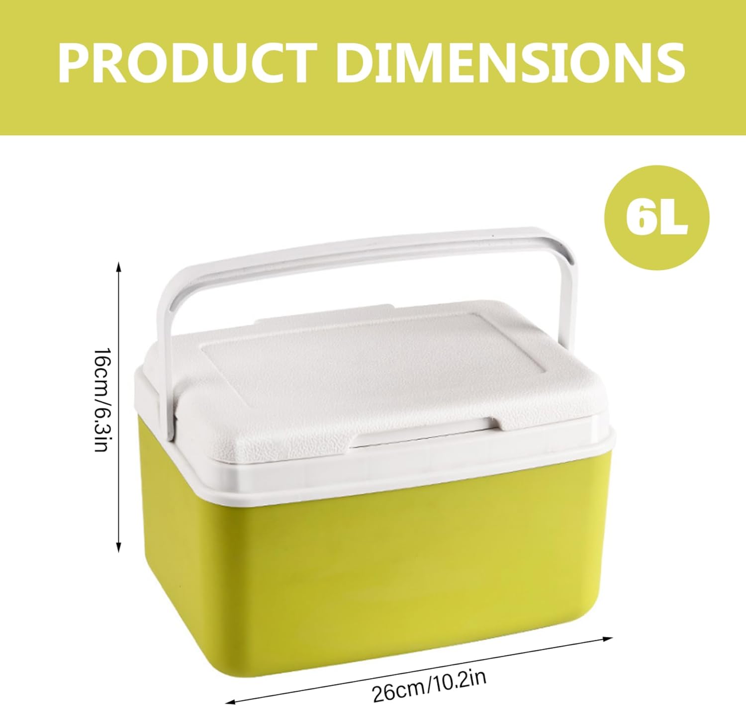 Portable Cooler, 6L Small Cooler with Ice Pack Insulated for Picnics, Beach, Travel & Car, Leak-Proof Food-Grade Small Ice Chest (Green) Insulated