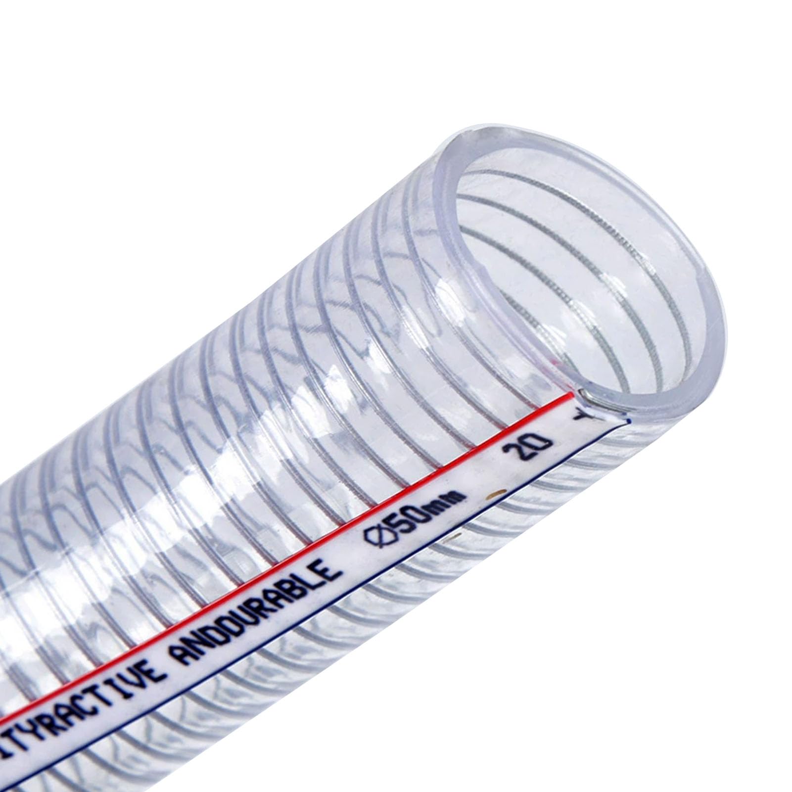 Manguera de alambre acero transparente PVC | Manguera de alambre de acero de PVC de pared de 3,3 pies, varios tamaños, 6mm, for drenaje de aire y agua