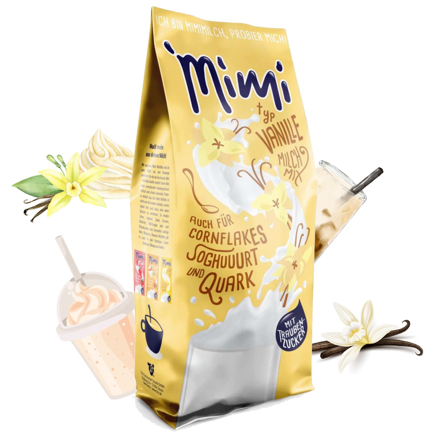 Mimi mieszanka mleczna waniliowa 24 x 400 g - opakowanie uzupełniające - rozpuszczalny w mleku proszek do picia - mieszanka napojów do dzielenia się z rodziną