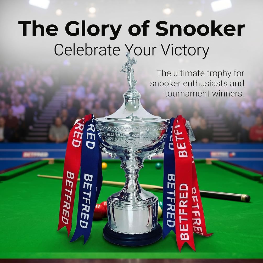 Replica del Trofeo del Campionato di Snooker, Coppa da Torneo in Metallo Argentato da 40 cm per Collezionisti, Appassionati di Biliardo, Sala Giochi, Bar, Club e Decorazione per Ufficio