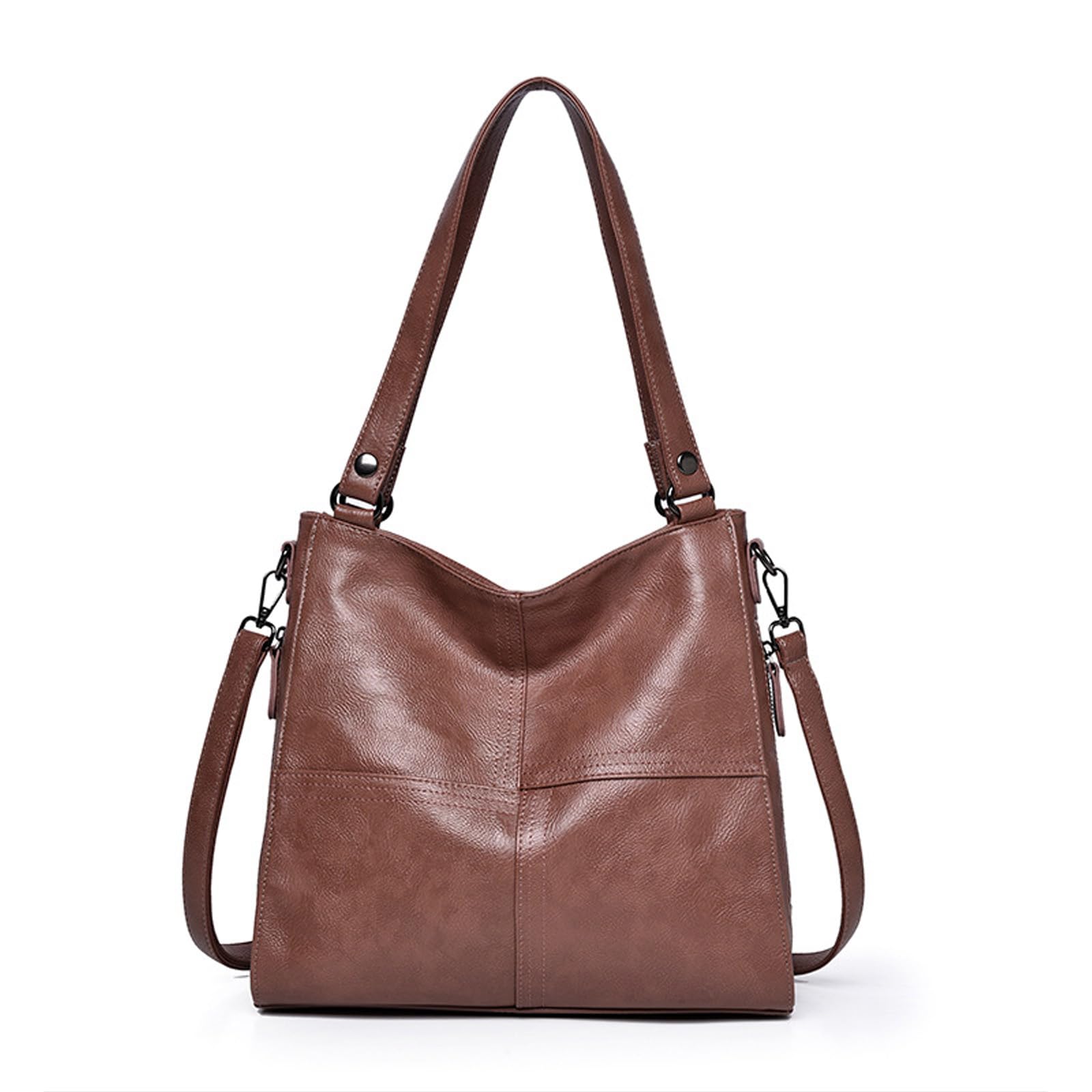 DEERWORD Mujer Bolsos de Mano Casual Bandolera Marca Mediano Totes Antirrobo Hombro Italianos PU Cuero 79241 1 Piezas Marrón
