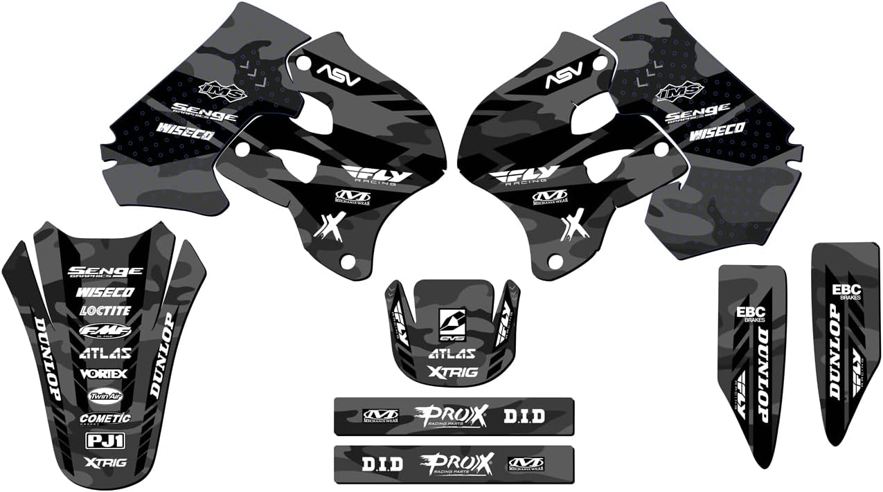 1996-1998 RM 250 Apache Green Senge Graphics Complete Kit with Rider I.D. Compatible with Suzuki