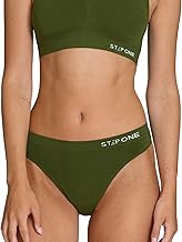STEP ONE SmoothFit Seamless Thong for Women. Ultra-Soft, Breathable Bamboo Moisture Wicking Underwear Women, No VPL, Hypoallergenic, Everyday Comfort Thong