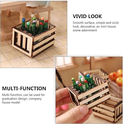 Miniatura 5 de 3 cestas de almacenamiento en miniatura para casa de muñecas, color marrón claro, mini cestas sintéticas para decoración de jardín de hadas,