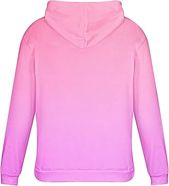 Men's Graphic Crewneck Sweatshirts Long Sleeve Pullover Gradient Color Drawstring Hoodie With Pocket Fall Clothes
