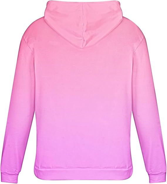 Men's Graphic Crewneck Sweatshirts Long Sleeve Pullover Gradient Color Drawstring Hoodie With Pocket Fall Clothes