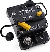 Vista 57 de E9 50 Amp Disyuntor con diseño de interruptor empotrado Protección IP67 impermeable DC 12V-72V 50A Reinicio manual UL montaje en superficie