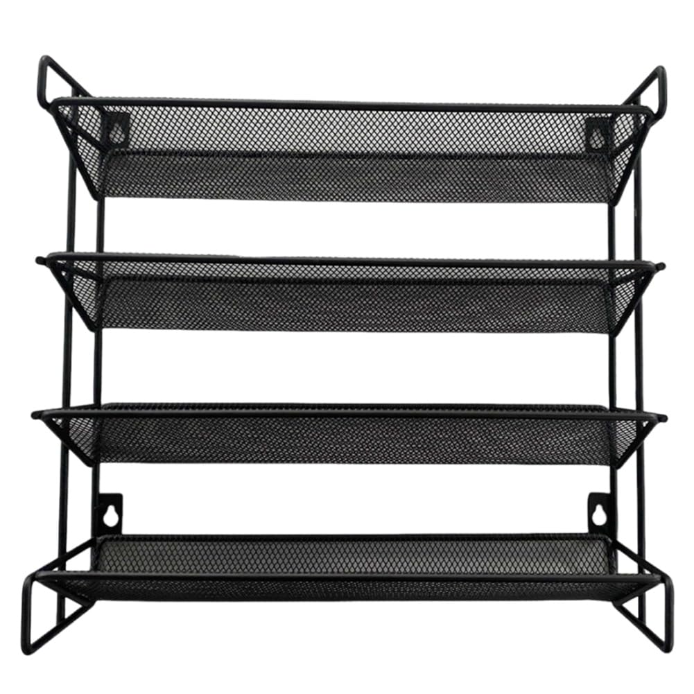 CTRLZS 4 Tier Spice Rack Organizer Space-Saving Metal Spice Jar Organizer Seasoning Organizer for Kitchen Cabinet Countertop