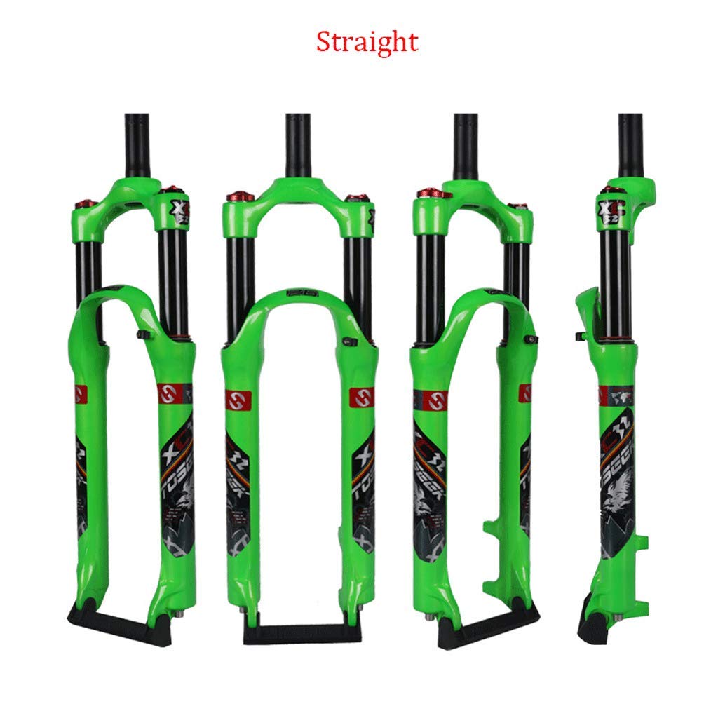 Fourche de VTT à Suspension 26 Pouces, Blocage d'épaule, Freins à Disque, Amortisseur Avant en Alliage d'aluminium (Vert, 26 Pouces)